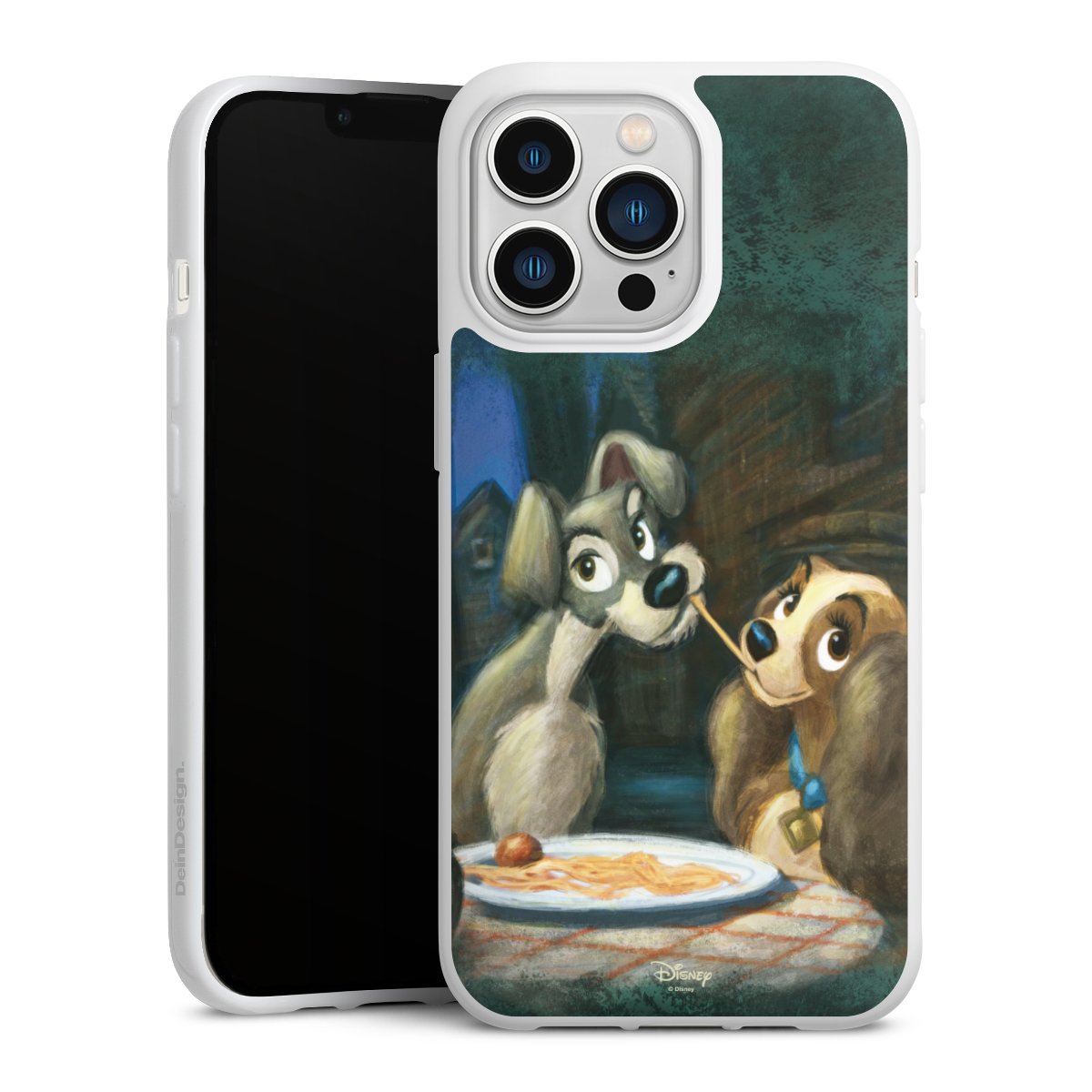 iPhone 13 Pro Handy Silikon Hülle Case weiß Handyhülle Lady And The Tramp Official Licensed Product Disney Silikon Case