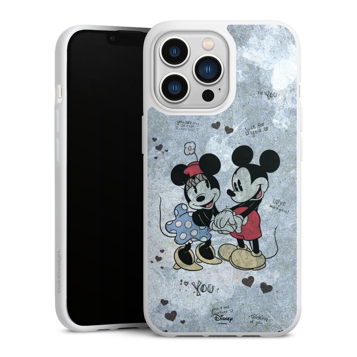 iPhone 13 Pro Handy Silikon Hülle Case weiß Handyhülle Mickey & Minnie Mouse Vintage Disney Silikon Case