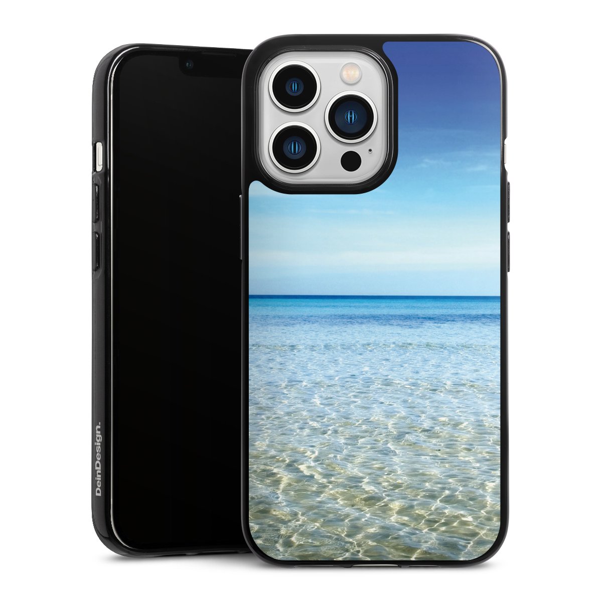 iPhone 13 Pro Handy Silikon Hülle Case schwarz Handyhülle Urlaub Sky Ocean