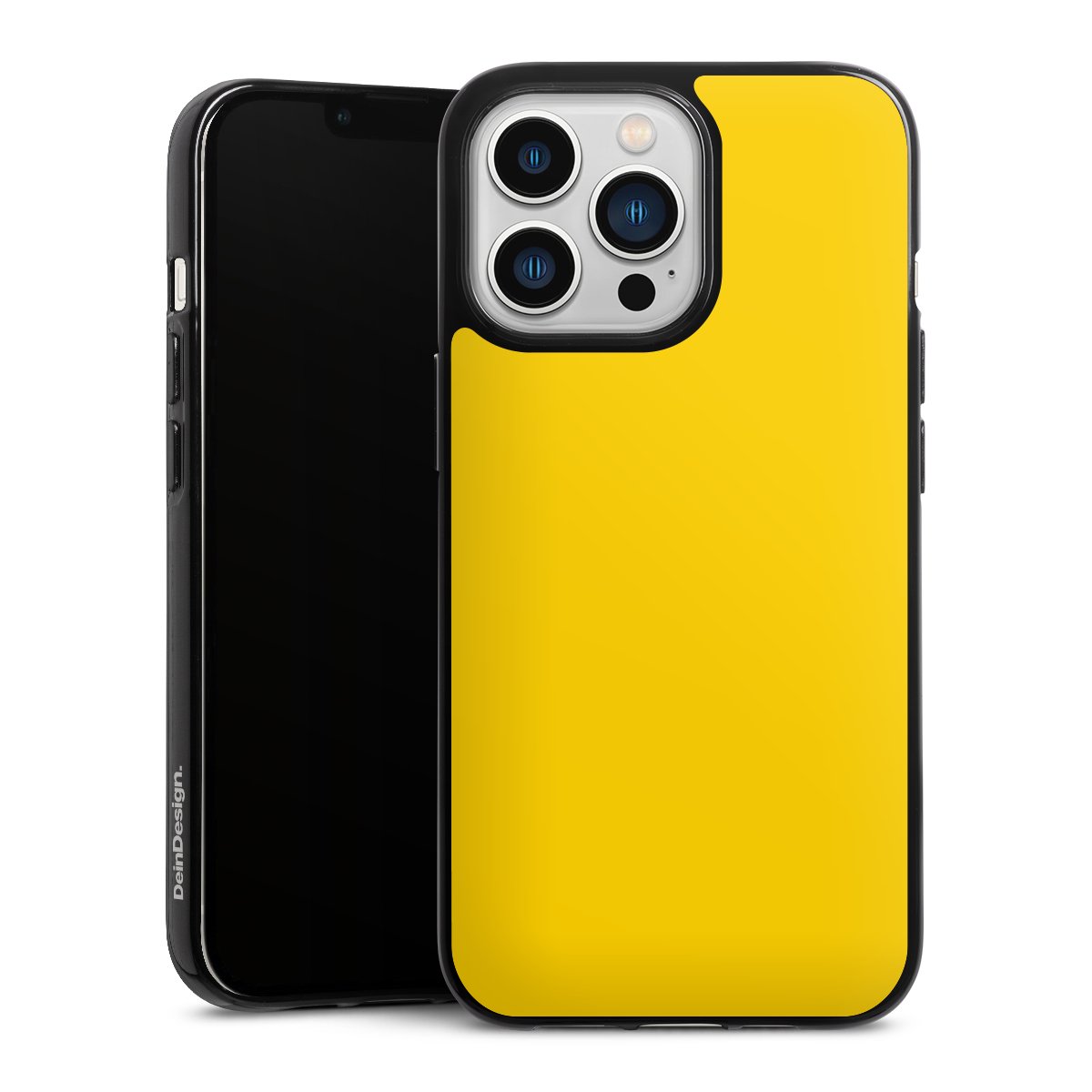 iPhone 13 Pro Handy Silikon Hülle Case schwarz Handyhülle Yellow Unicoloured Colour