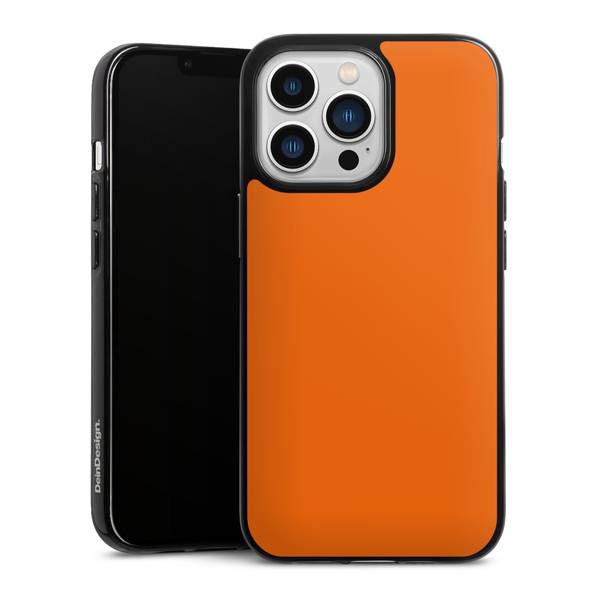 iPhone 13 Pro Handy Silikon Hülle Case schwarz Handyhülle Orange Colour Unicoloured