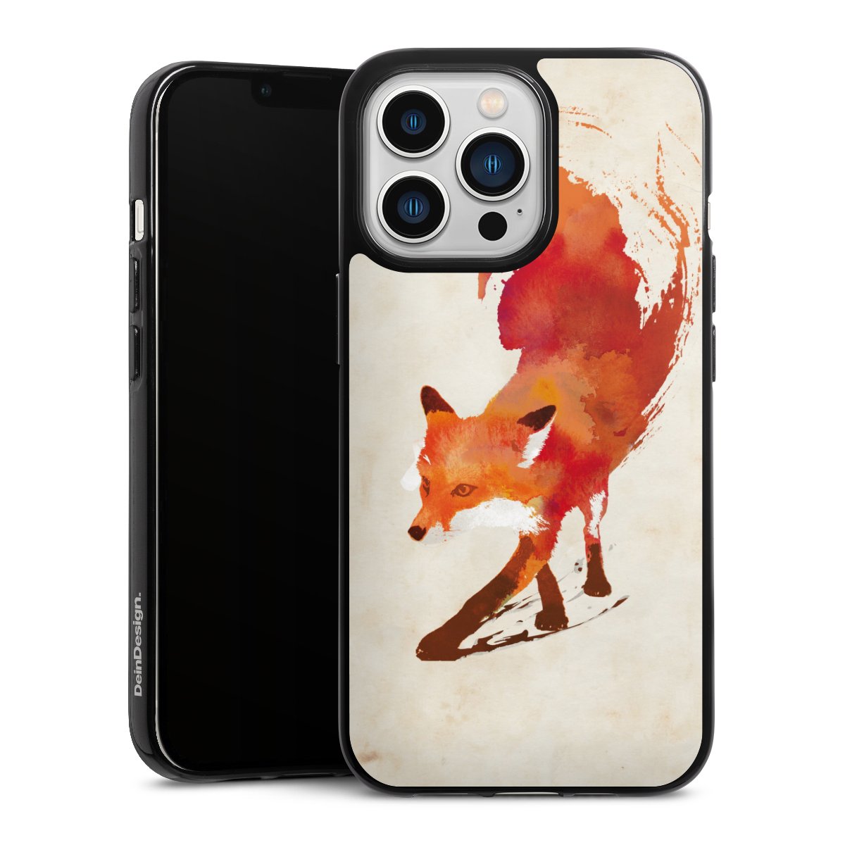 iPhone 13 Pro Handy Silikon Hülle Case schwarz Handyhülle Fox Graphic