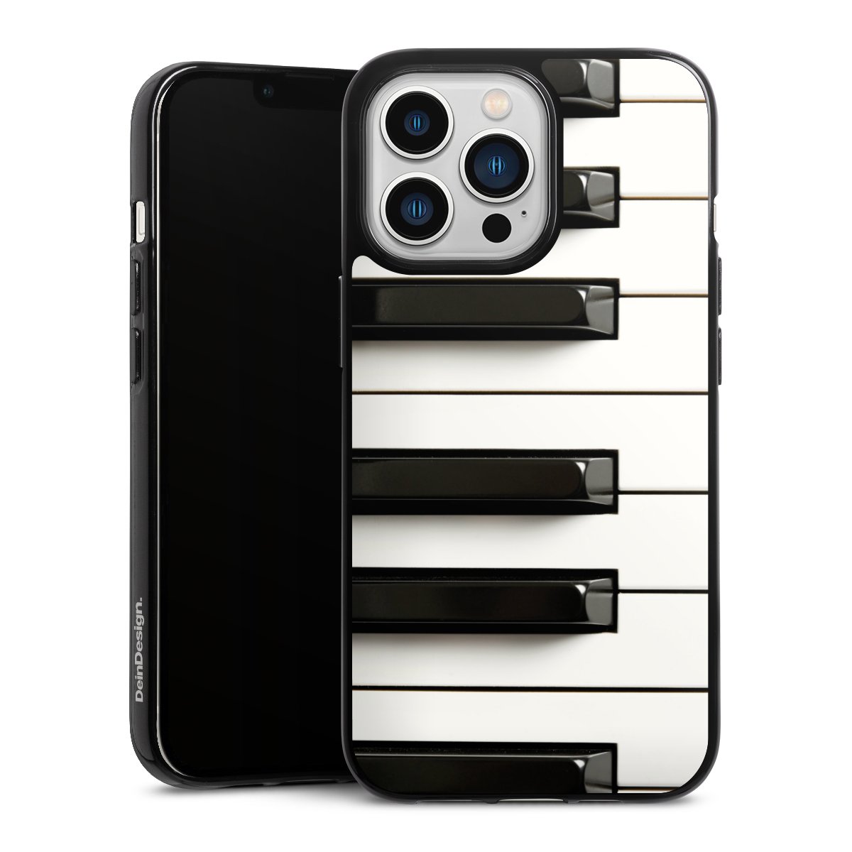 iPhone 13 Pro Handy Silikon Hülle Case schwarz Handyhülle Klavier Piano Music