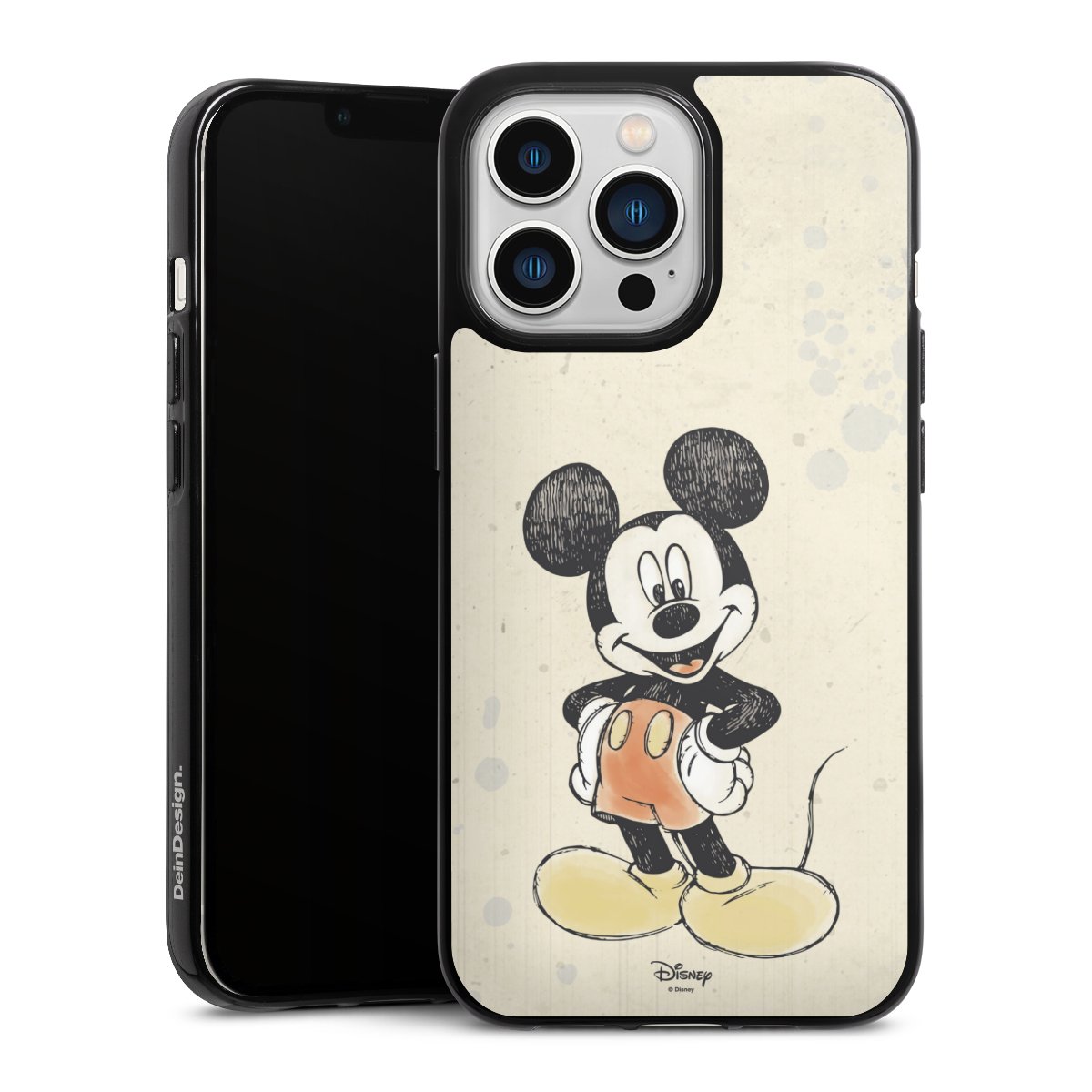 iPhone 13 Pro Handy Silikon Hülle Case schwarz Handyhülle Water Colour Mickey & Minnie Mouse Official Licensed Product