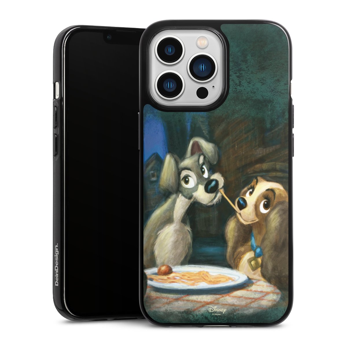 iPhone 13 Pro Handy Silikon Hülle Case schwarz Handyhülle Lady And The Tramp Official Licensed Product Disney