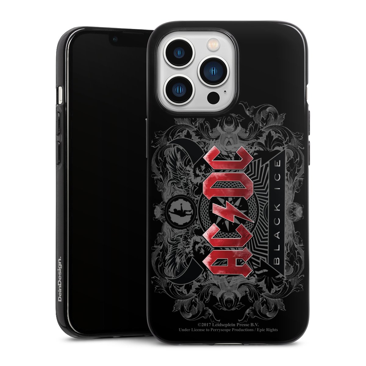 iPhone 13 Pro Handy Silikon Hülle Case schwarz Handyhülle Merchandise Black Ice Acdc