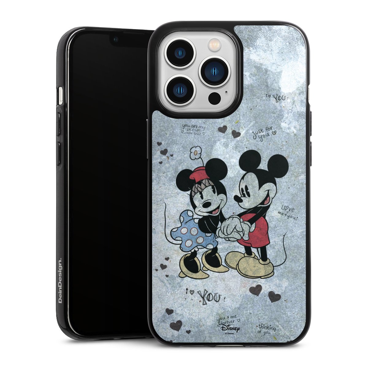 iPhone 13 Pro Handy Silikon Hülle Case schwarz Handyhülle Mickey & Minnie Mouse Vintage Disney