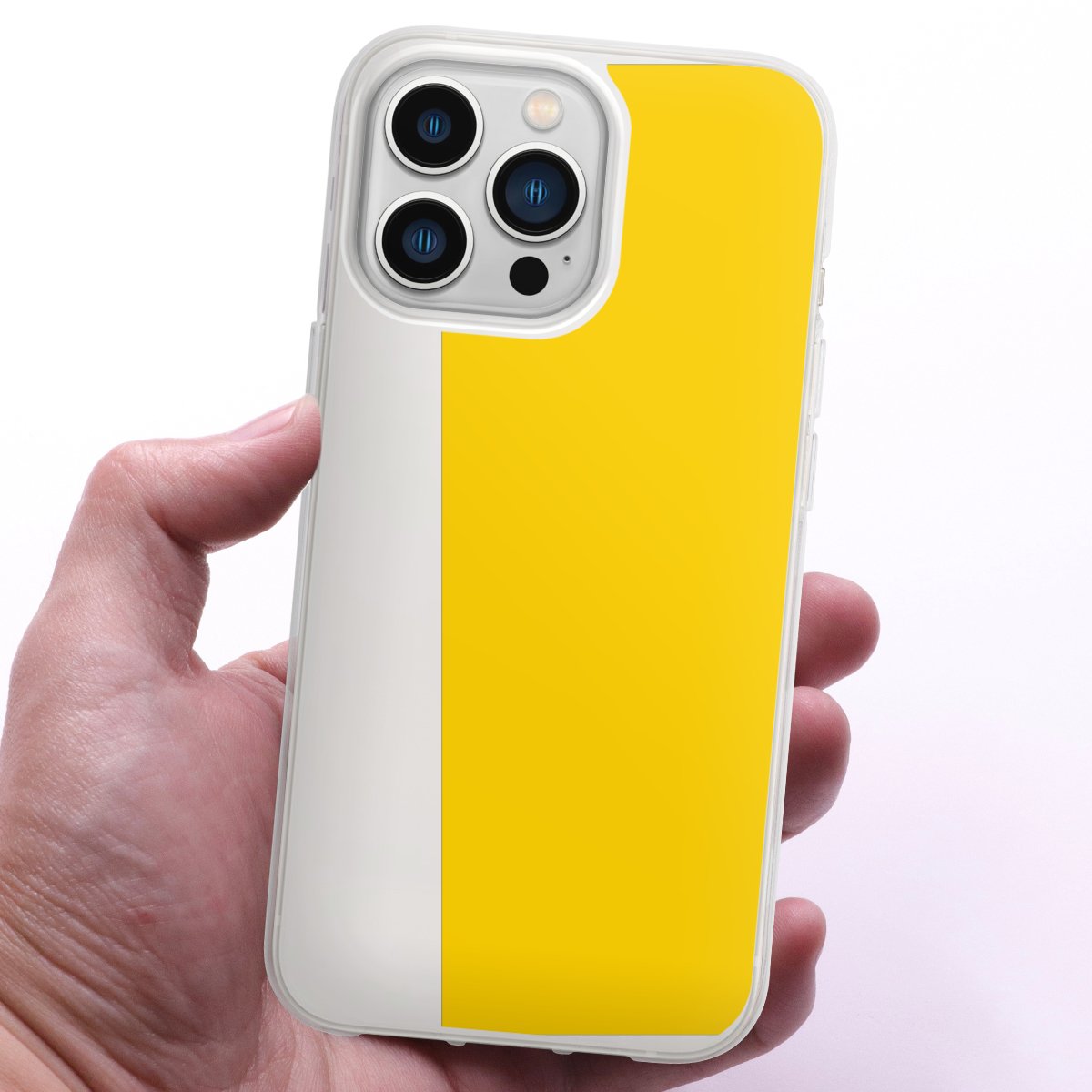 iPhone 13 Pro Handy Silikon Hülle Case transparent Handyhülle Yellow Unicoloured Colour Silikon Case