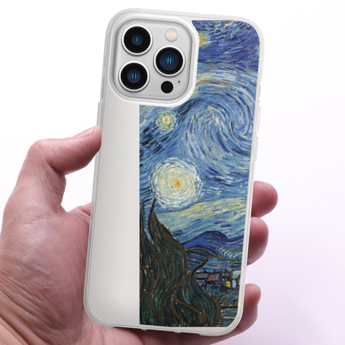 iPhone 13 Pro Handy Silikon Hülle Case transparent Handyhülle The Starry Night Kunst Vincent Van Gogh Silikon Case