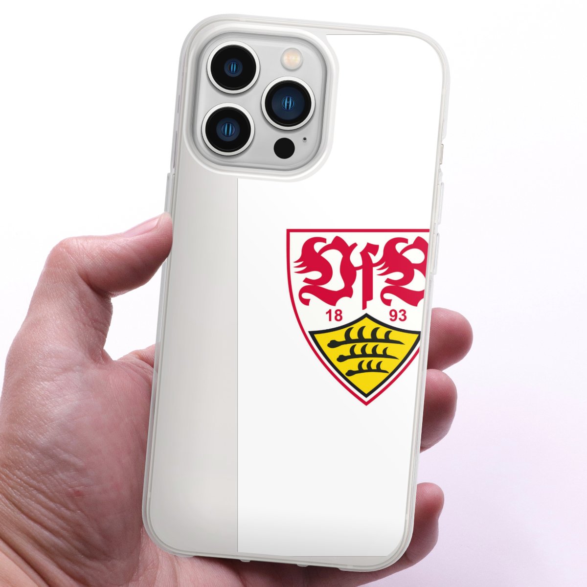 iPhone 13 Pro Handy Silikon Hülle Case transparent Handyhülle Logo Official Licensed Product Vfb Stuttgart Silikon Case