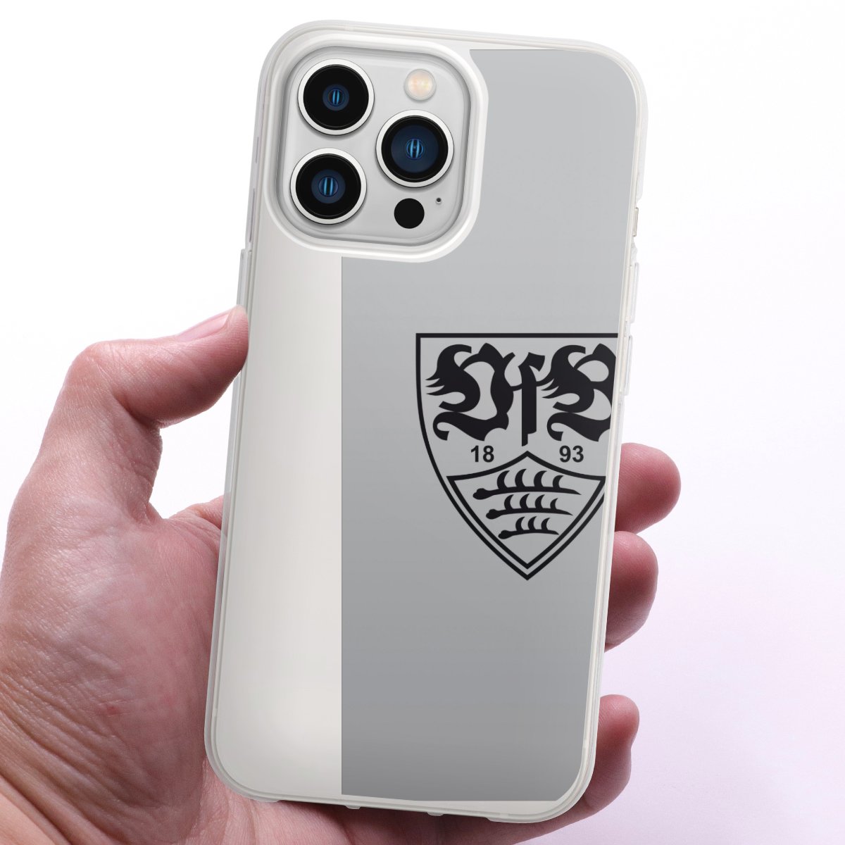 iPhone 13 Pro Handy Silikon Hülle Case transparent Handyhülle Logo Vfb Stuttgart Official Licensed Product Silikon Case