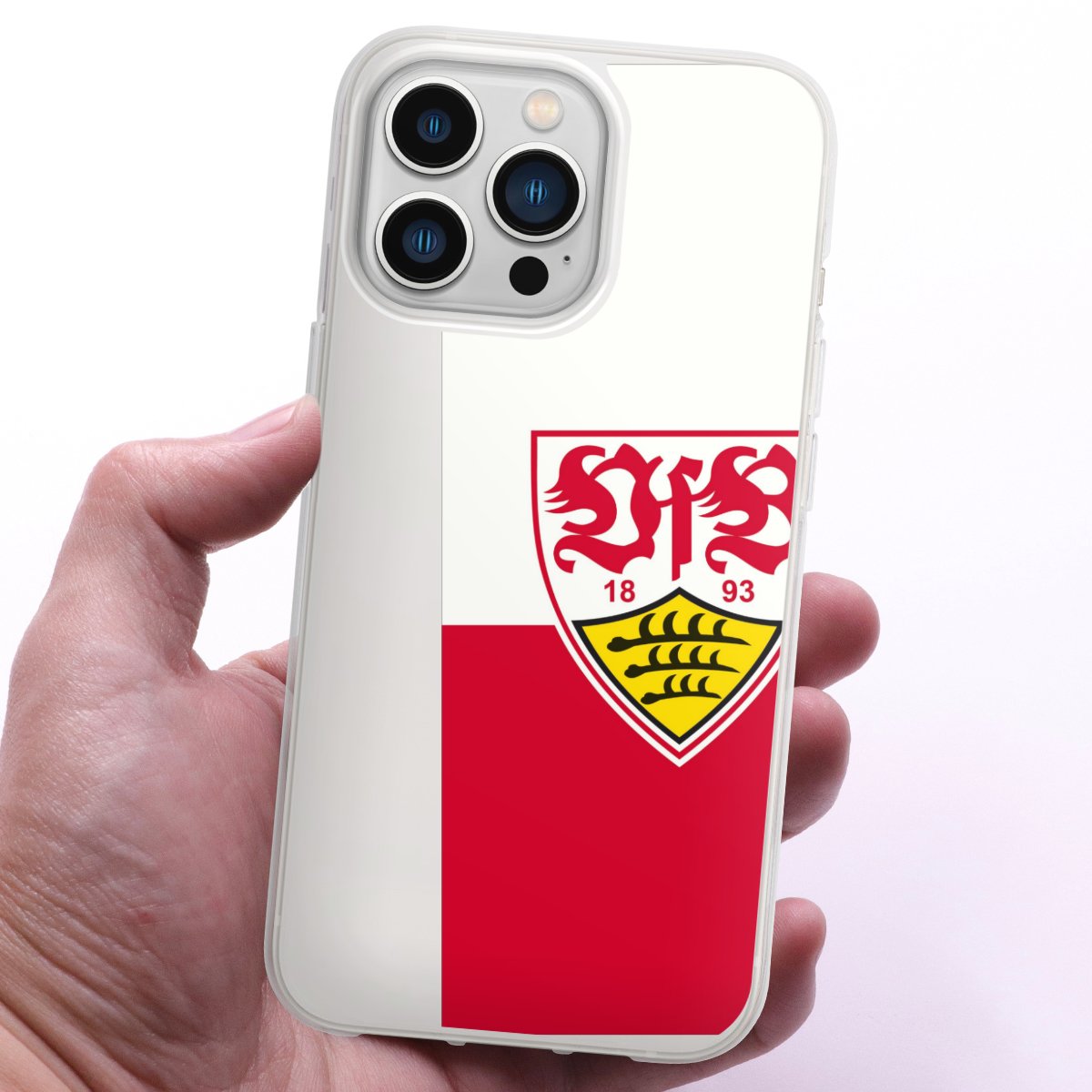 iPhone 13 Pro Handy Silikon Hülle Case transparent Handyhülle Official Licensed Product Logo Vfb Stuttgart Silikon Case