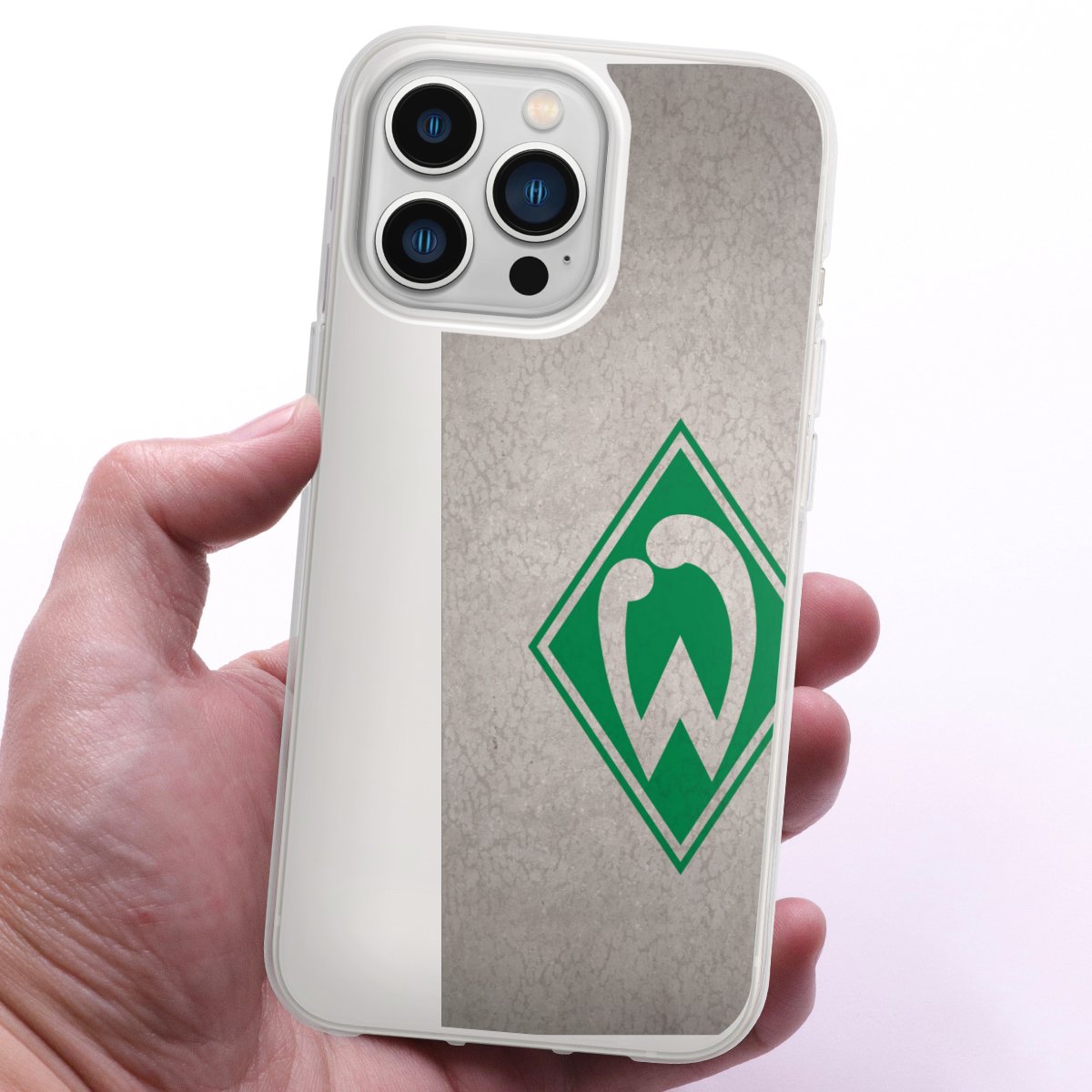 iPhone 13 Pro Handy Silikon Hülle Case transparent Handyhülle Sv Werder Bremen Concrete Official Licensed Product Silikon Case