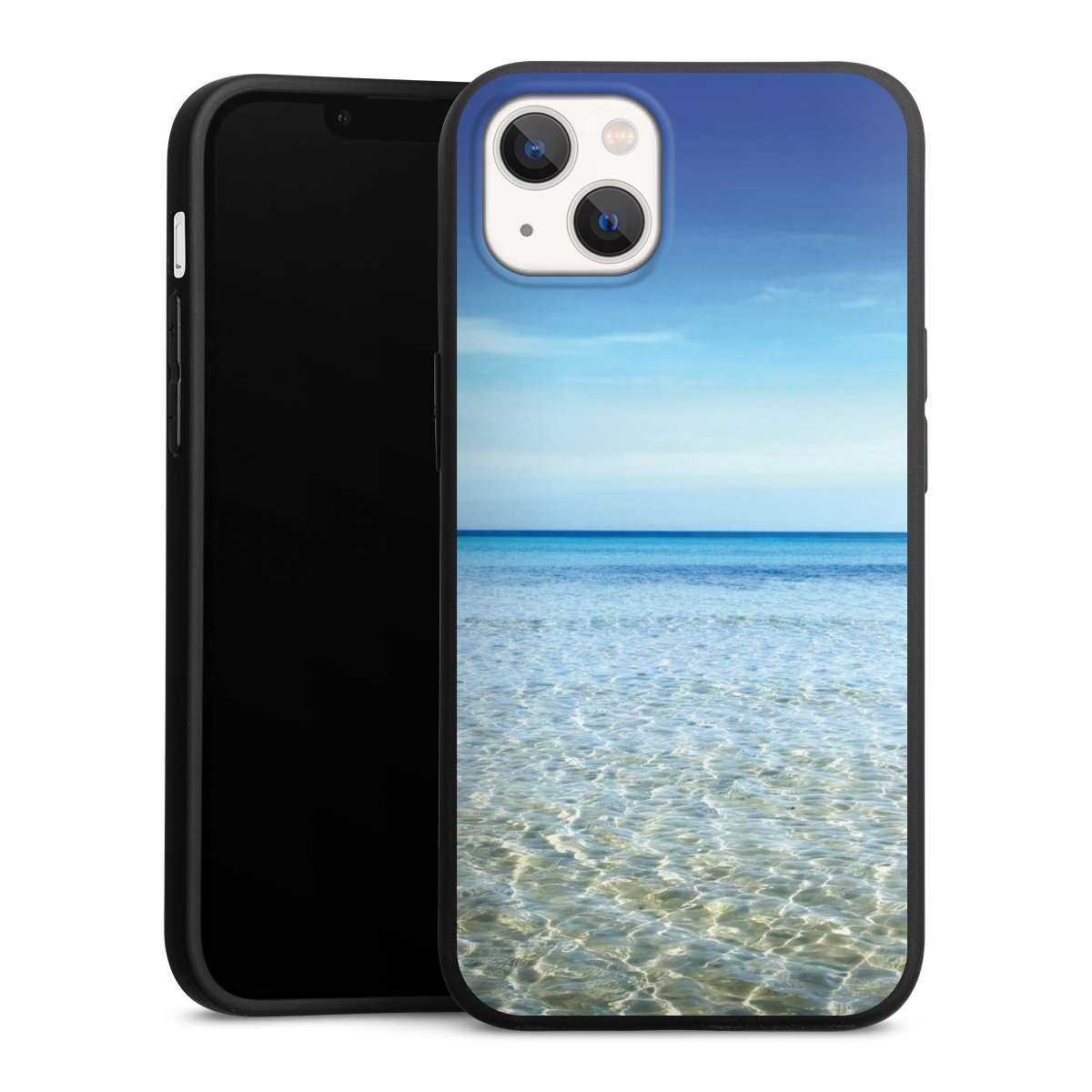 iPhone 13 Handy Premium Silikon Hülle Handyhülle schwarz Case Urlaub Sky Ocean Silikon Premium Case