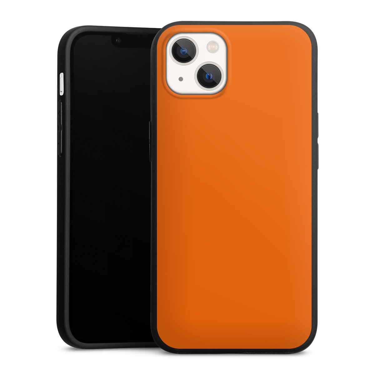 iPhone 13 Handy Premium Silikon Hülle Handyhülle schwarz Case Orange Colour Unicoloured Silikon Premium Case