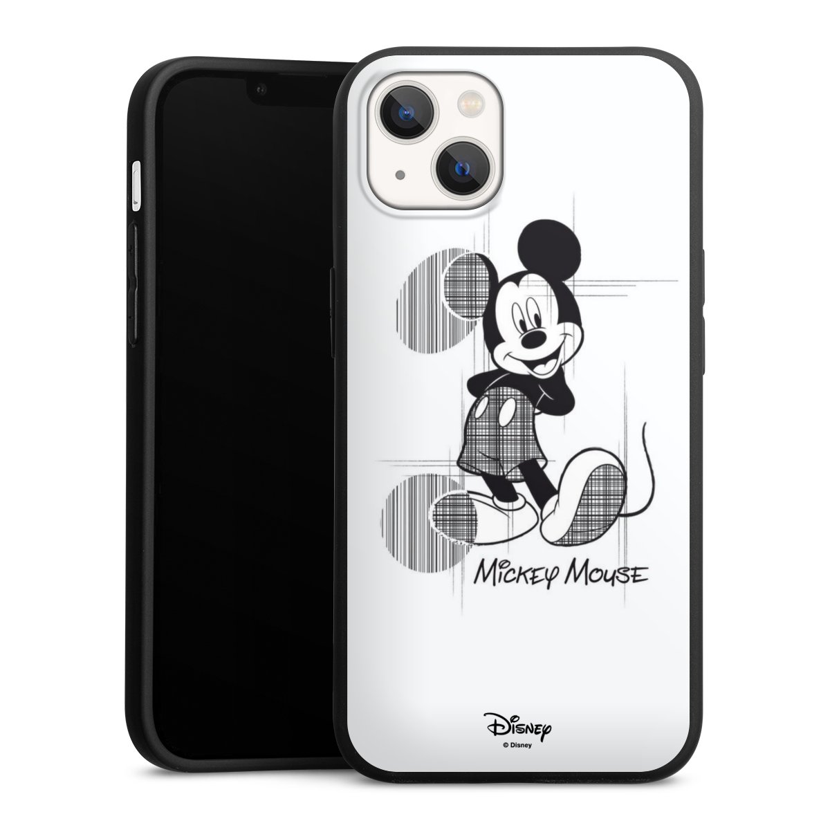 iPhone 13 Handy Premium Silikon Hülle Handyhülle schwarz Case Disney Official Licensed Product Mickey Mouse Silikon Premium Case