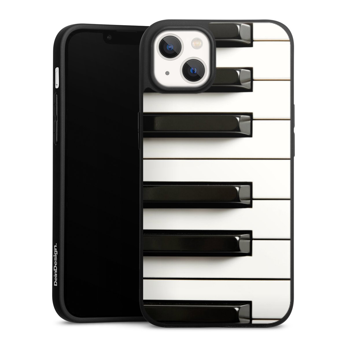 iPhone 13 Handy Premium Silikon Hülle Handyhülle schwarz Case Klavier Piano Music Silikon Premium Case