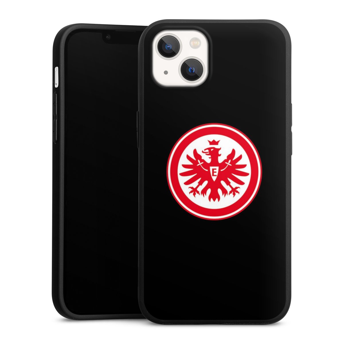 iPhone 13 Handy Premium Silikon Hülle Handyhülle schwarz Case Eintracht Frankfurt Sge Eagle Silikon Premium Case