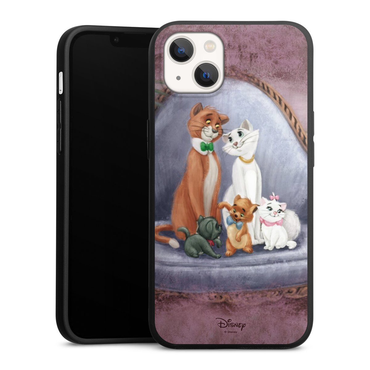 iPhone 13 Handy Premium Silikon Hülle Handyhülle schwarz Case Official Licensed Product Disney Aristocats Silikon Premium Case