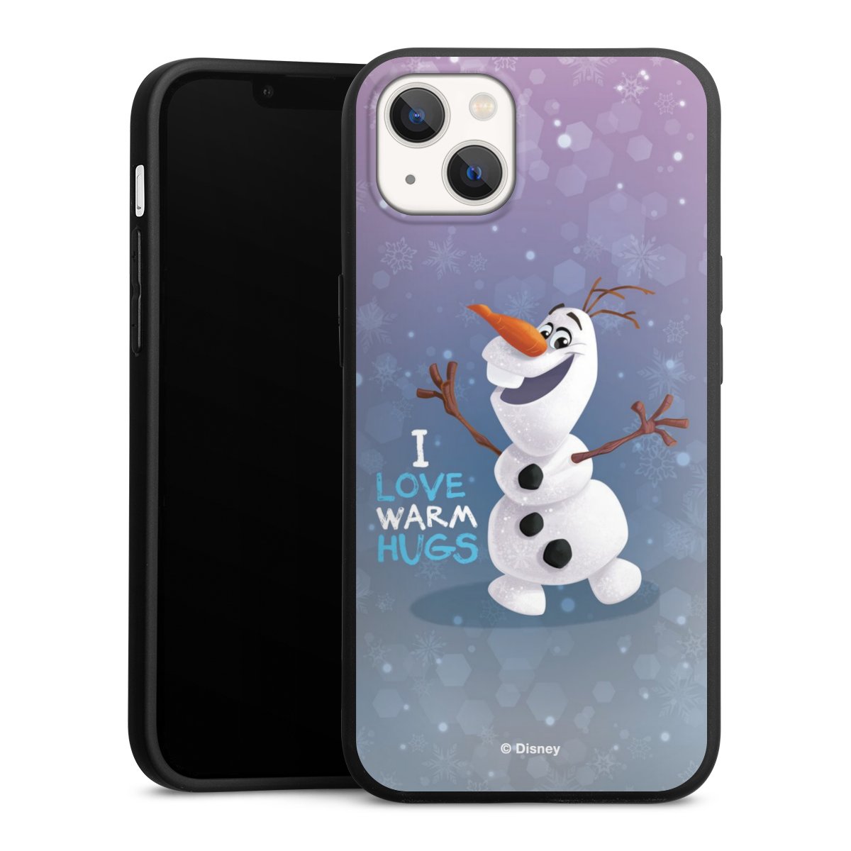 iPhone 13 Handy Premium Silikon Hülle Handyhülle schwarz Case Frozen Frozen Olaf Official Licensed Product Silikon Premium Case