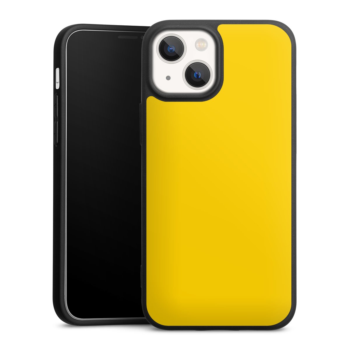 iPhone 13 Mini Handy Premium Silikon Hülle Handyhülle schwarz Case Yellow Unicoloured Colour Silikon Premium Case