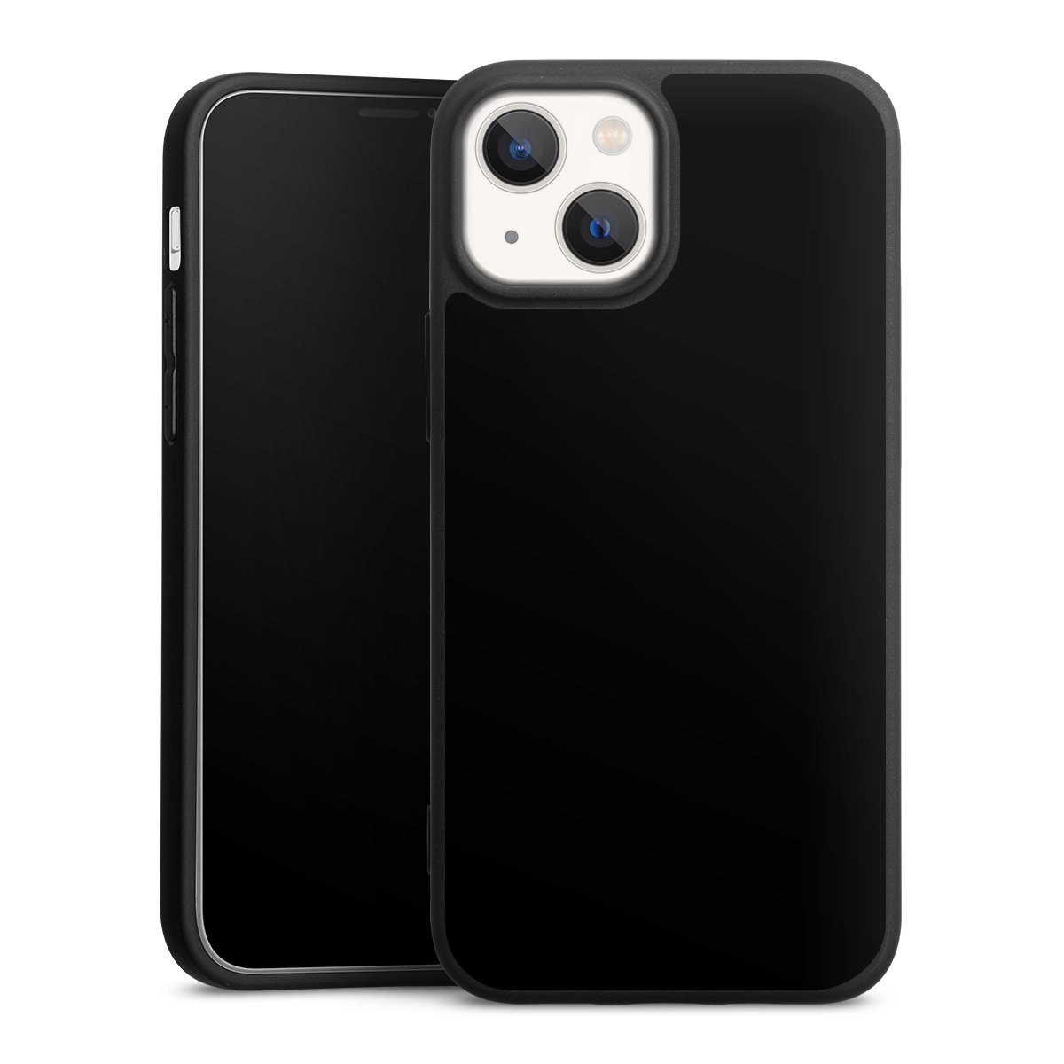 iPhone 13 Mini Handy Premium Silikon Hülle Handyhülle schwarz Case Black Colour Unicoloured Silikon Premium Case