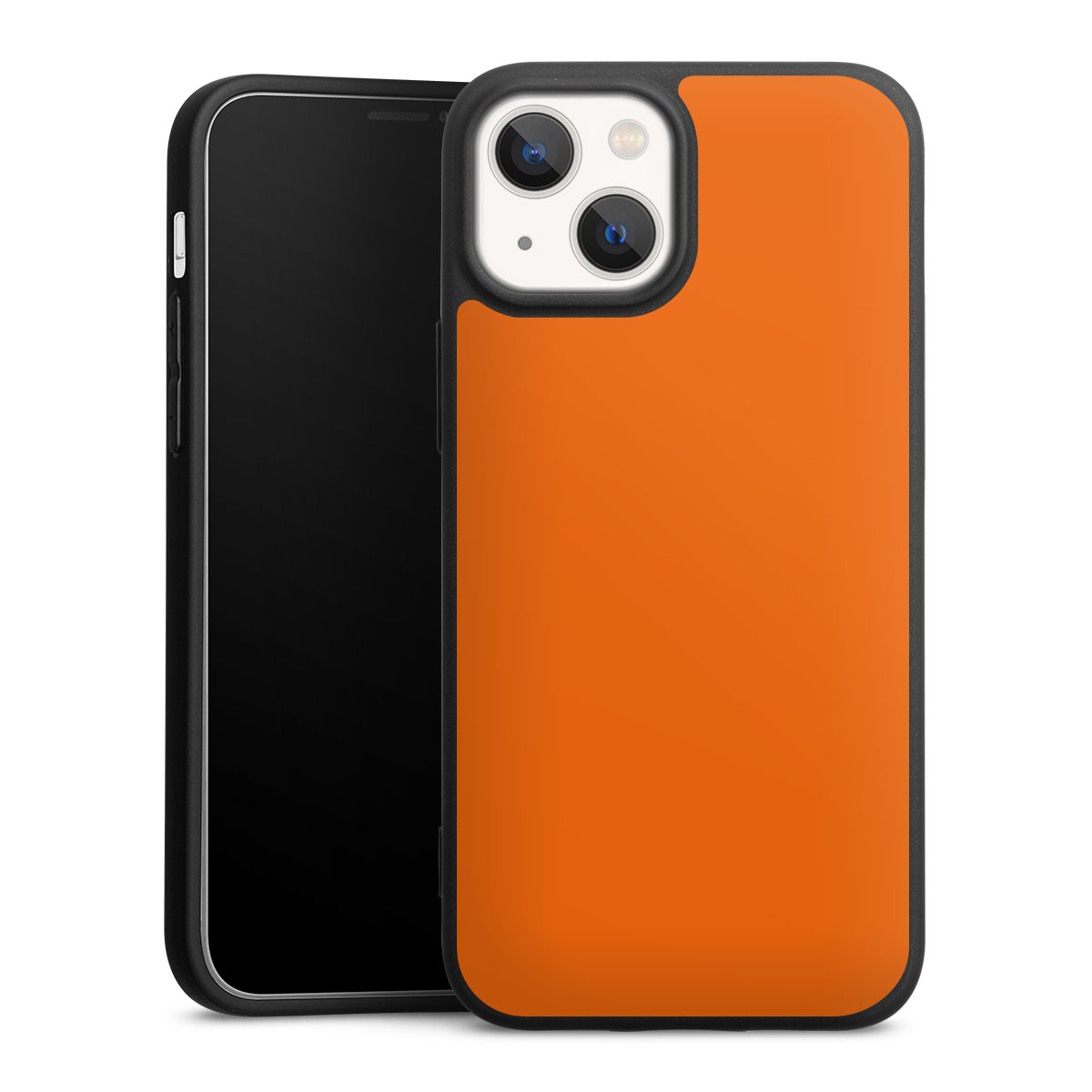 iPhone 13 Mini Handy Premium Silikon Hülle Handyhülle schwarz Case Orange Colour Unicoloured Silikon Premium Case