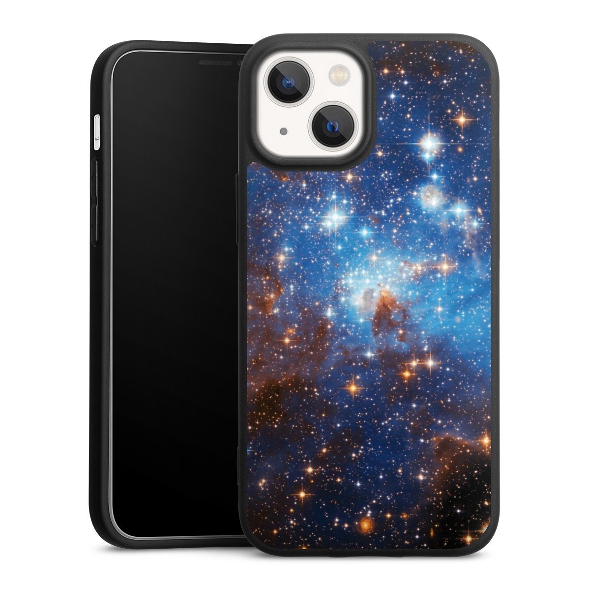 iPhone 13 Mini Handy Premium Silikon Hülle Handyhülle schwarz Case Star Weltall Galaxy Silikon Premium Case