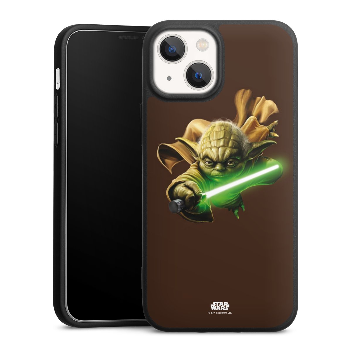 iPhone 13 Mini Handy Premium Silikon Hülle Handyhülle schwarz Case Yoda Merchandise Star Wars Silikon Premium Case