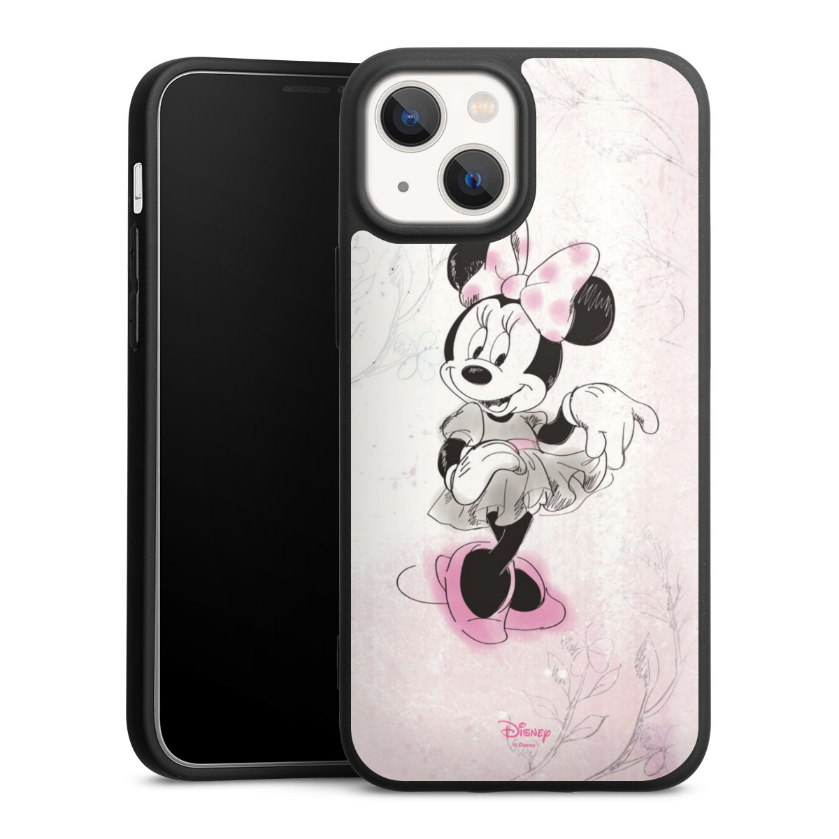 iPhone 13 Mini Handy Premium Silikon Hülle Handyhülle schwarz Case Disney Minnie Mouse Vintage Silikon Premium Case