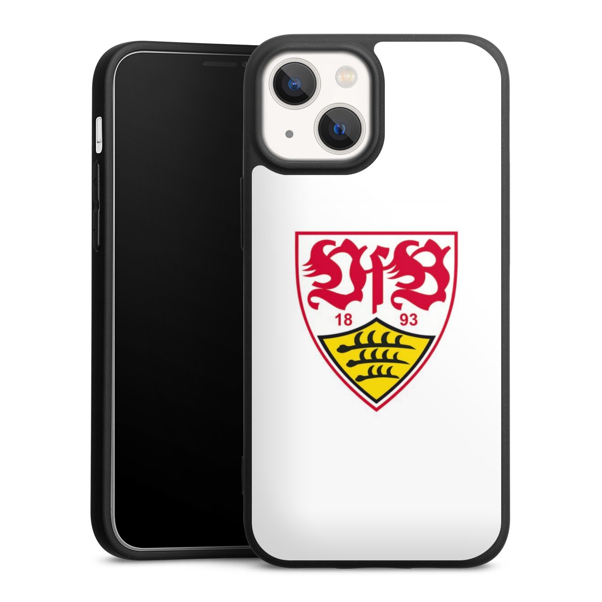 iPhone 13 Mini Handy Premium Silikon Hülle Handyhülle schwarz Case Logo Official Licensed Product Vfb Stuttgart Silikon Premium Case