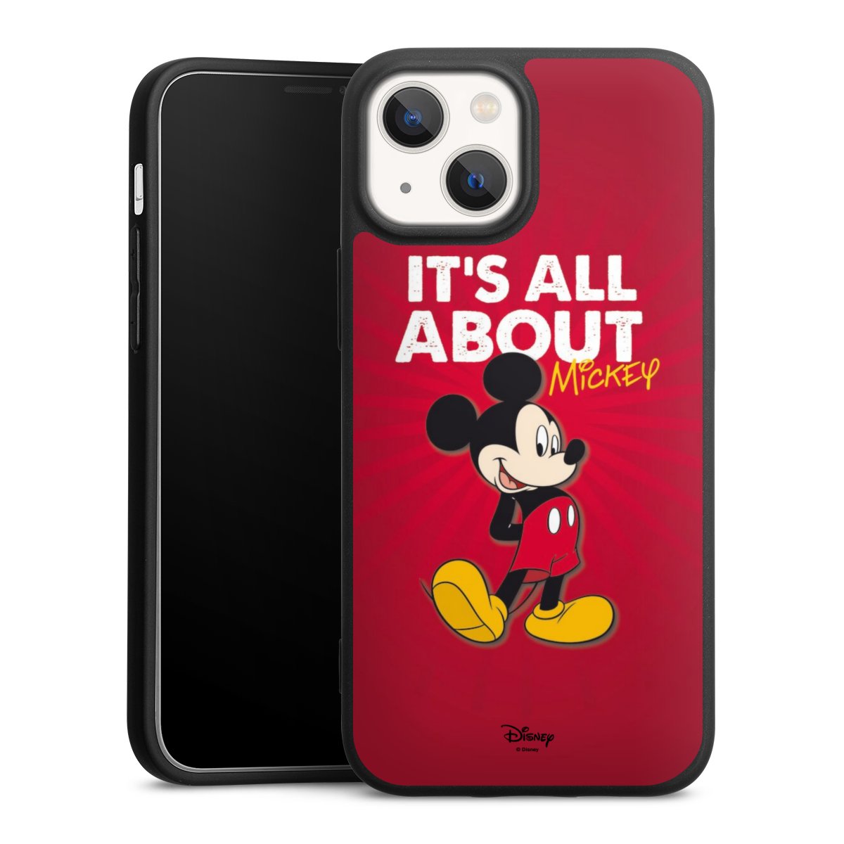 iPhone 13 Mini Handy Premium Silikon Hülle Handyhülle schwarz Case Mouse Disney Official Licensed Product Silikon Premium Case