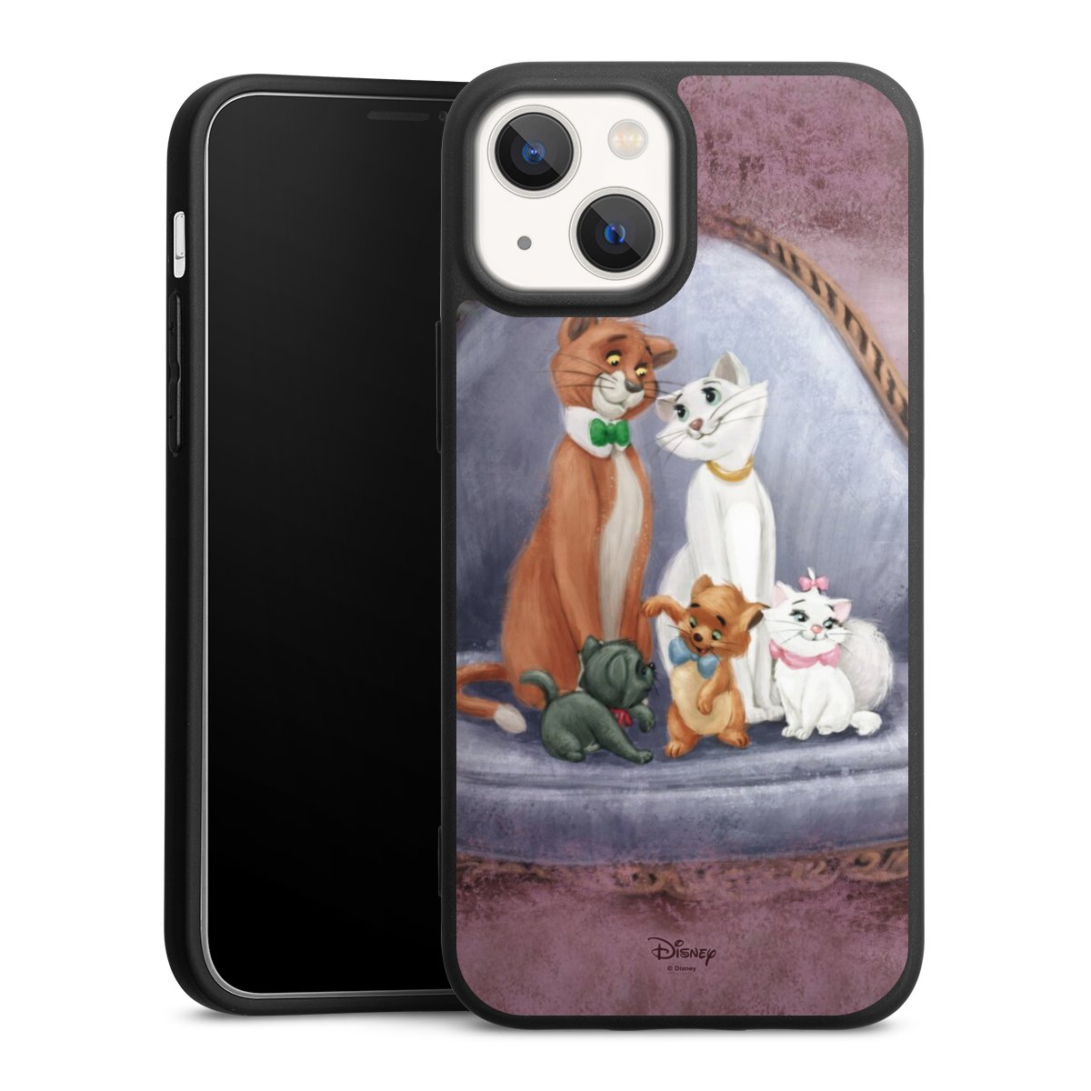 iPhone 13 Mini Handy Premium Silikon Hülle Handyhülle schwarz Case Official Licensed Product Disney Aristocats Silikon Premium Case