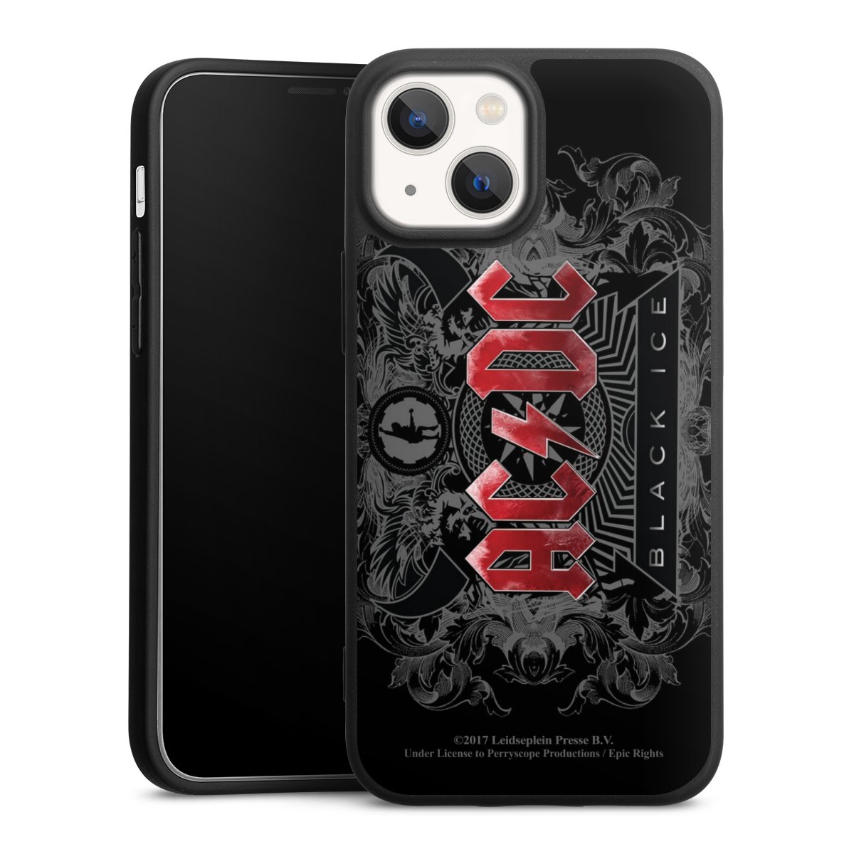 iPhone 13 Mini Handy Premium Silikon Hülle Handyhülle schwarz Case Merchandise Black Ice Acdc Silikon Premium Case