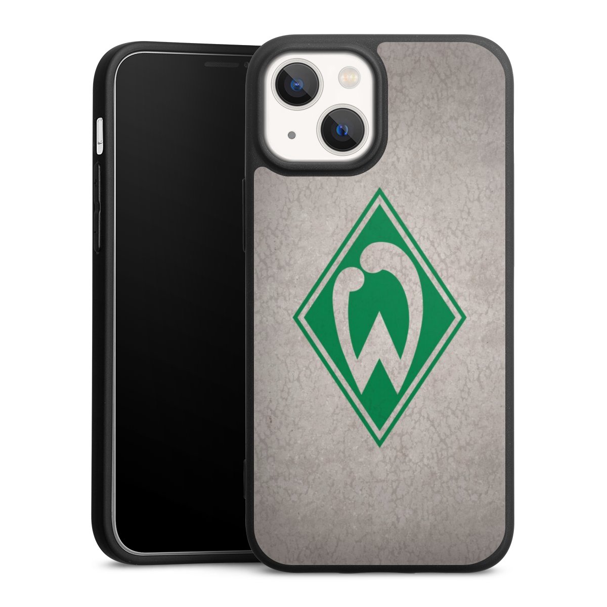 iPhone 13 Mini Handy Premium Silikon Hülle Handyhülle schwarz Case Sv Werder Bremen Concrete Official Licensed Product Silikon Premium Case