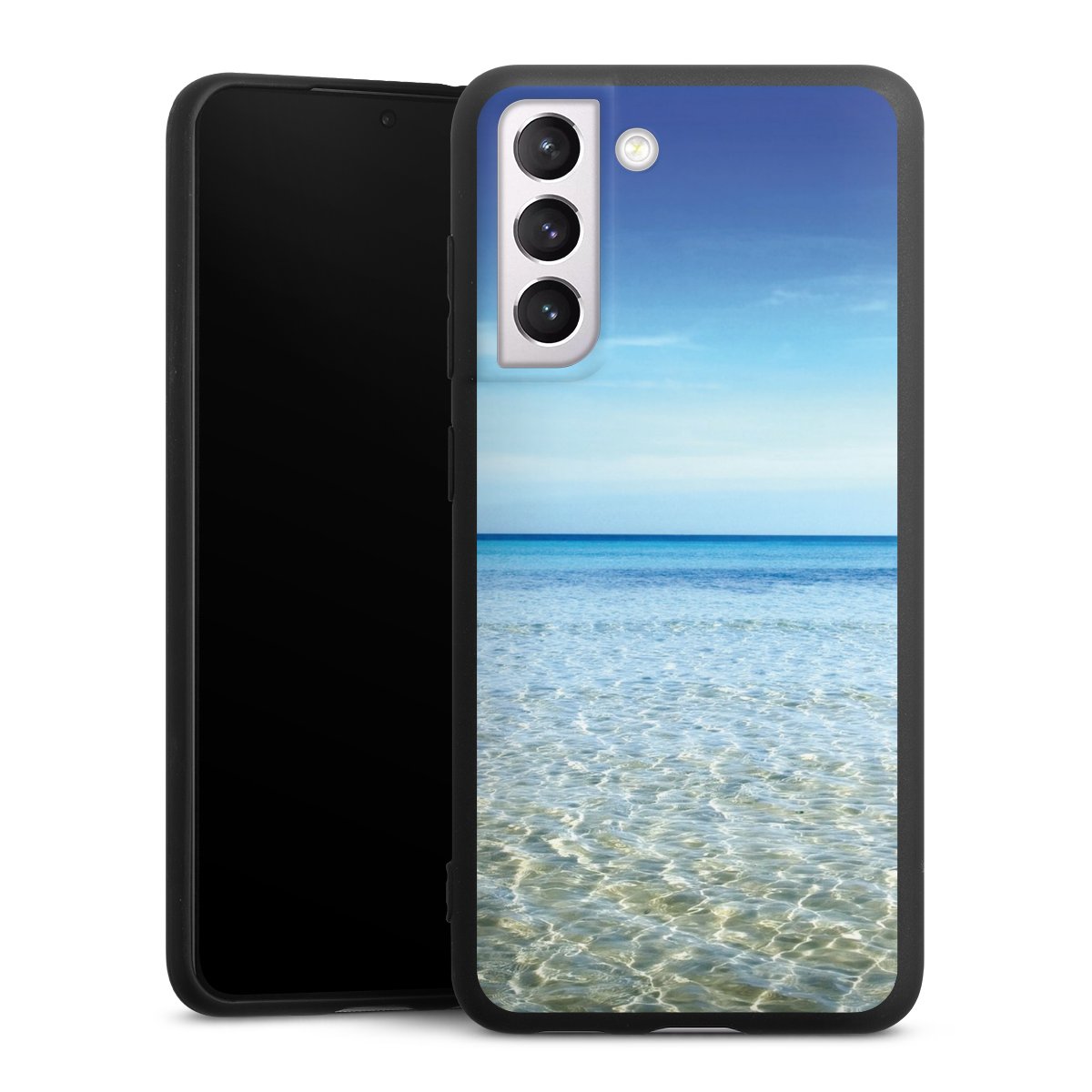 Galaxy S21 FE 5G Handy Premium Silikon Hülle Handyhülle schwarz Case Urlaub Sky Ocean Silikon Premium Case