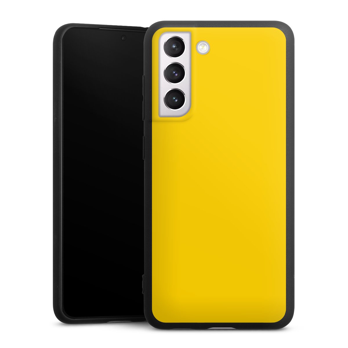 Galaxy S21 FE 5G Handy Premium Silikon Hülle Handyhülle schwarz Case Yellow Unicoloured Colour Silikon Premium Case