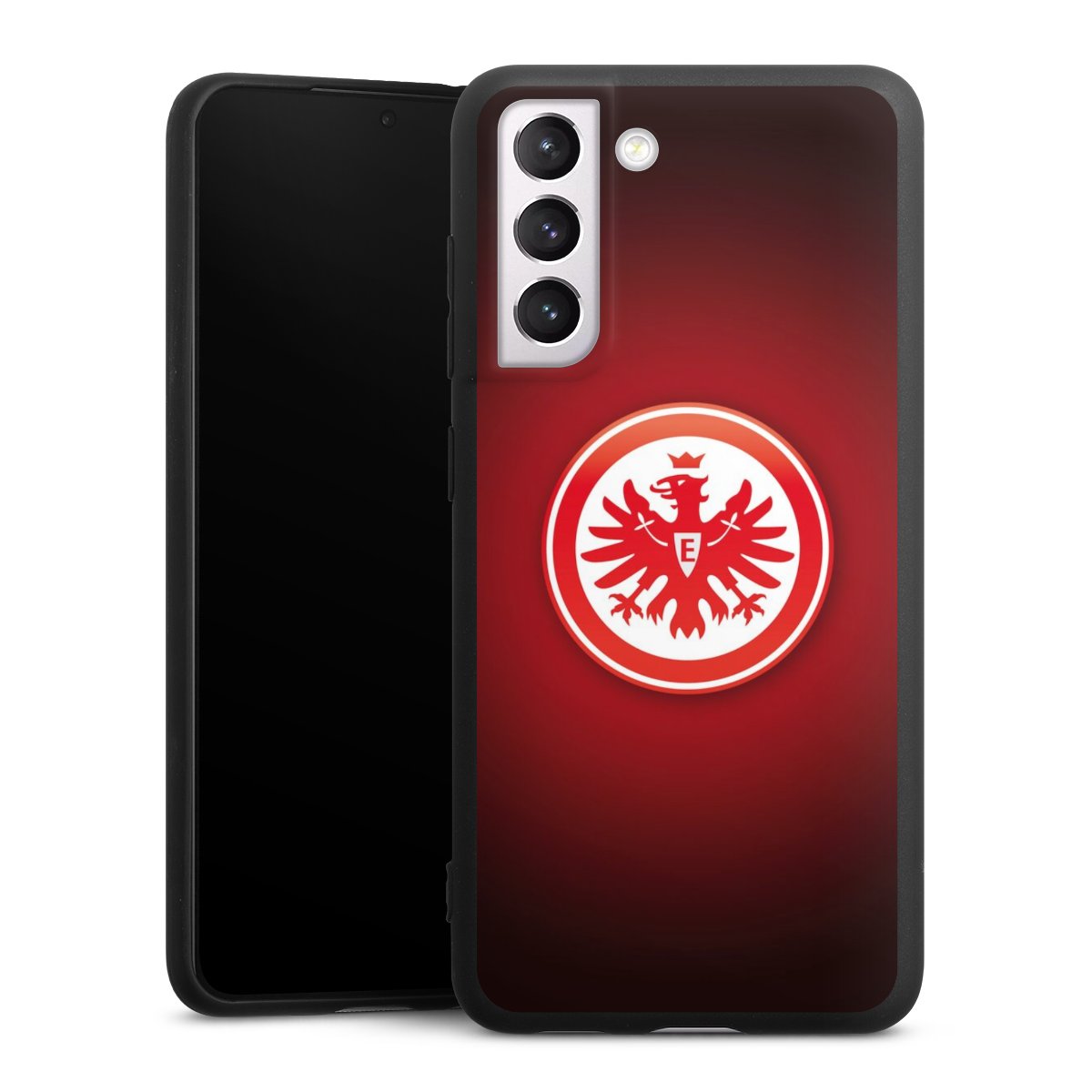 Galaxy S21 FE 5G Handy Premium Silikon Hülle Handyhülle schwarz Case Eintracht Frankfurt Official Licensed Product Coat Of Arms Silikon Premium Case