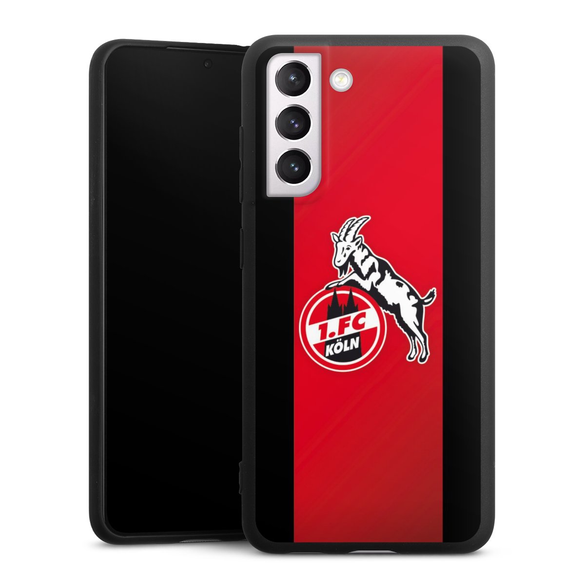 Galaxy S21 FE 5G Handy Premium Silikon Hülle Handyhülle schwarz Case Official Licensed Product Billy Goat Hennes 1. Fc Köln Silikon Premium Case