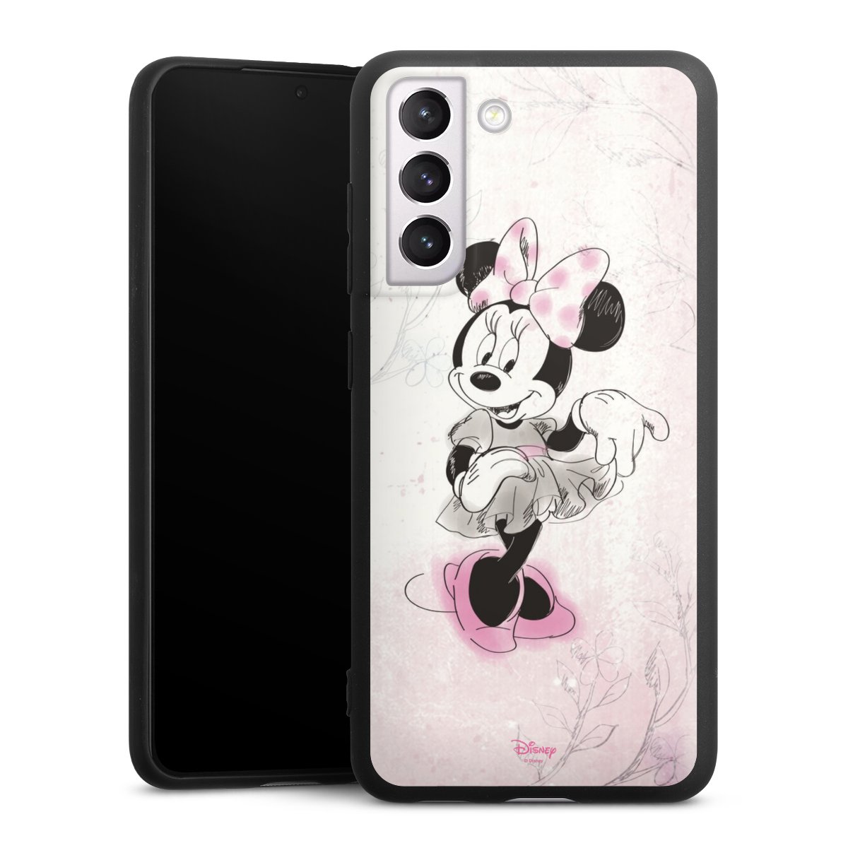 Galaxy S21 FE 5G Handy Premium Silikon Hülle Handyhülle schwarz Case Disney Minnie Mouse Vintage Silikon Premium Case