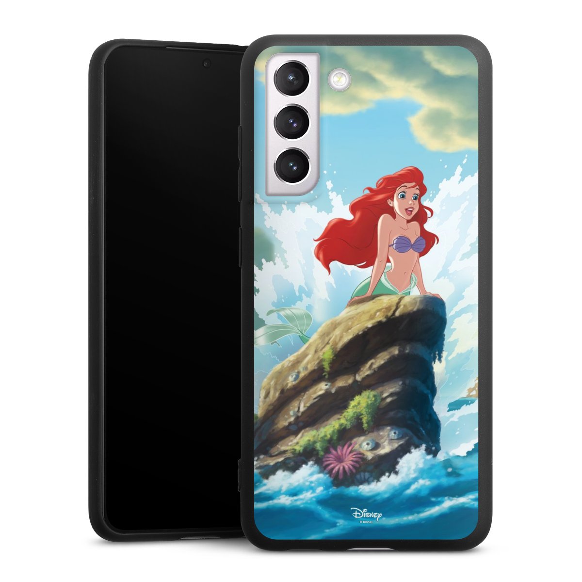 Galaxy S21 FE 5G Handy Premium Silikon Hülle Handyhülle schwarz Case Mermaid Arielle Die Meerjungfrau Official Licensed Product Silikon Premium Case