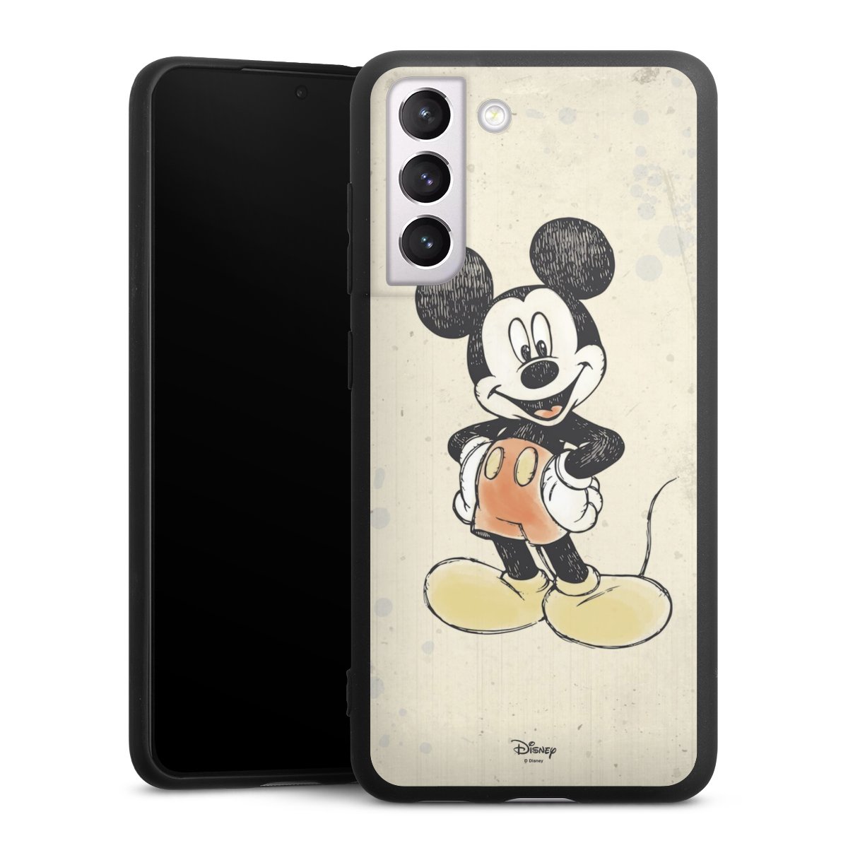 Galaxy S21 FE 5G Handy Premium Silikon Hülle Handyhülle schwarz Case Water Colour Mickey & Minnie Mouse Official Licensed Product Silikon Premium Case