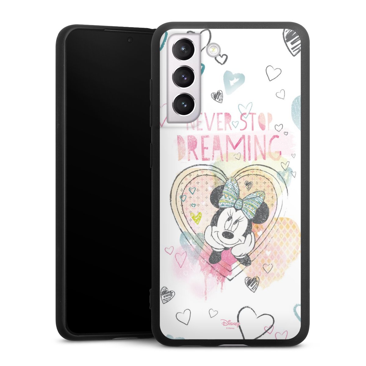 Galaxy S21 FE 5G Handy Premium Silikon Hülle Handyhülle schwarz Case Disney Official Licensed Product Minnie Mouse Silikon Premium Case