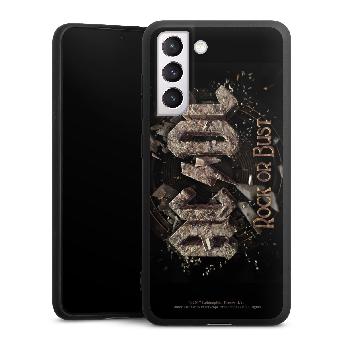 Galaxy S21 FE 5G Handy Premium Silikon Hülle Handyhülle schwarz Case Acdc Official Licensed Product Rock Or Bust Silikon Premium Case