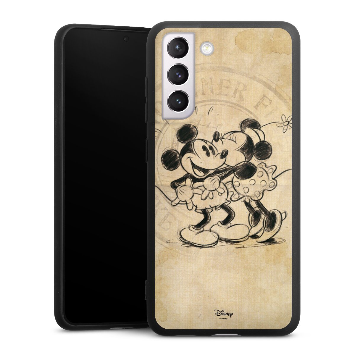 Galaxy S21 FE 5G Handy Premium Silikon Hülle Handyhülle schwarz Case Mickey Mouse Vintage Minnie Mouse Silikon Premium Case