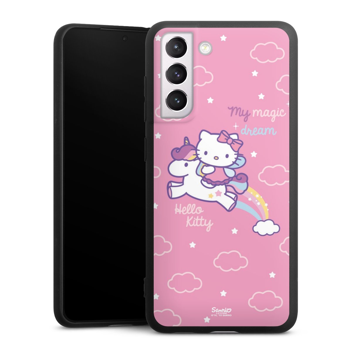 Galaxy S21 FE 5G Handy Premium Silikon Hülle Handyhülle schwarz Case Einhorn Official Licensed Product Hello Kitty Silikon Premium Case