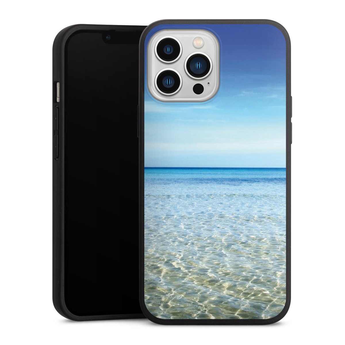 iPhone 13 Pro Max Handy Premium Silikon Hülle Handyhülle schwarz Case Urlaub Sky Ocean Silikon Premium Case