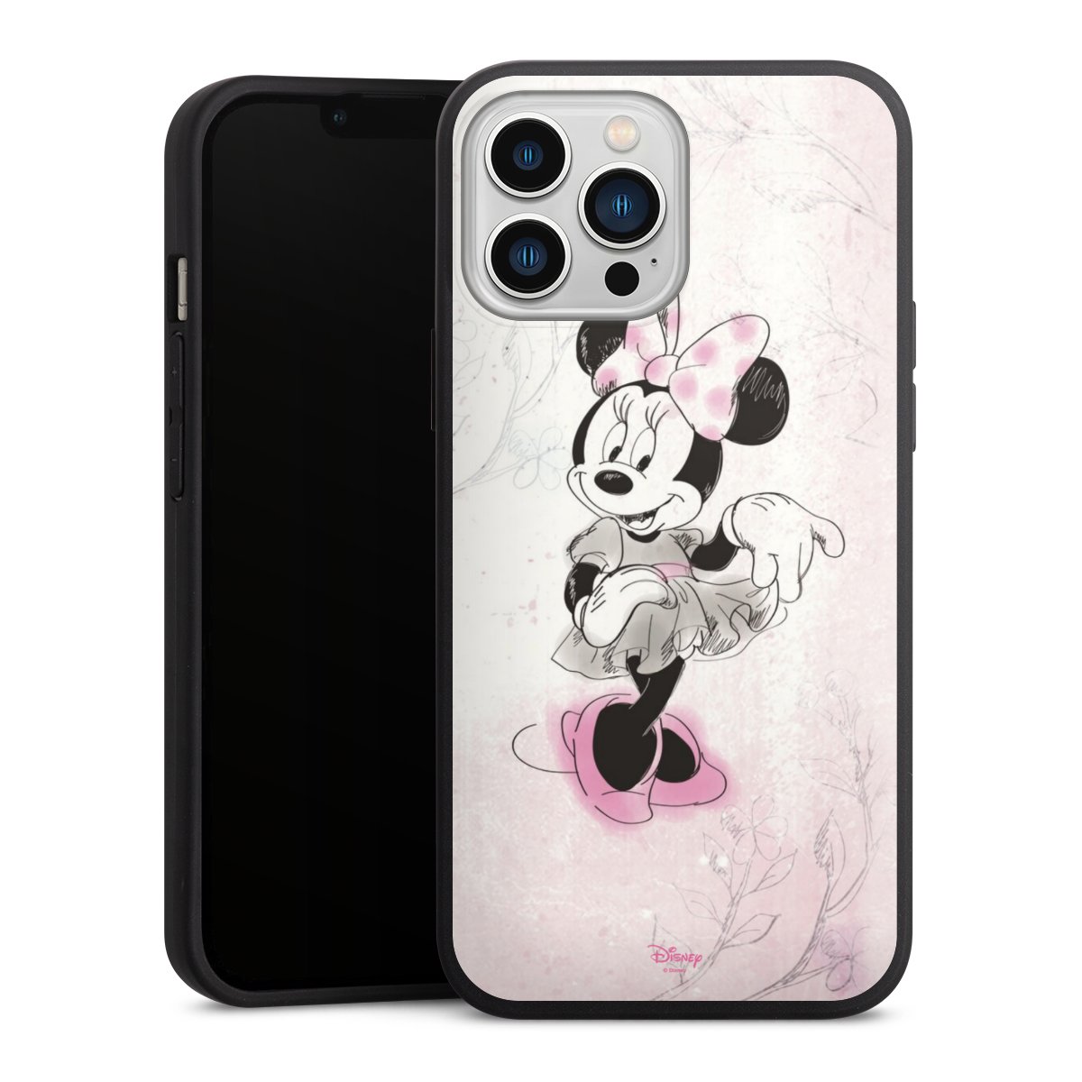 iPhone 13 Pro Max Handy Premium Silikon Hülle Handyhülle schwarz Case Disney Minnie Mouse Vintage Silikon Premium Case