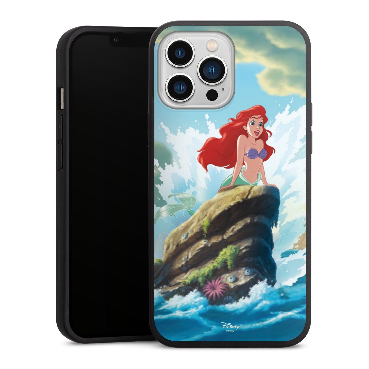 iPhone 13 Pro Max Handy Premium Silikon Hülle Handyhülle schwarz Case Mermaid Arielle Die Meerjungfrau Official Licensed Product Silikon Premium Case