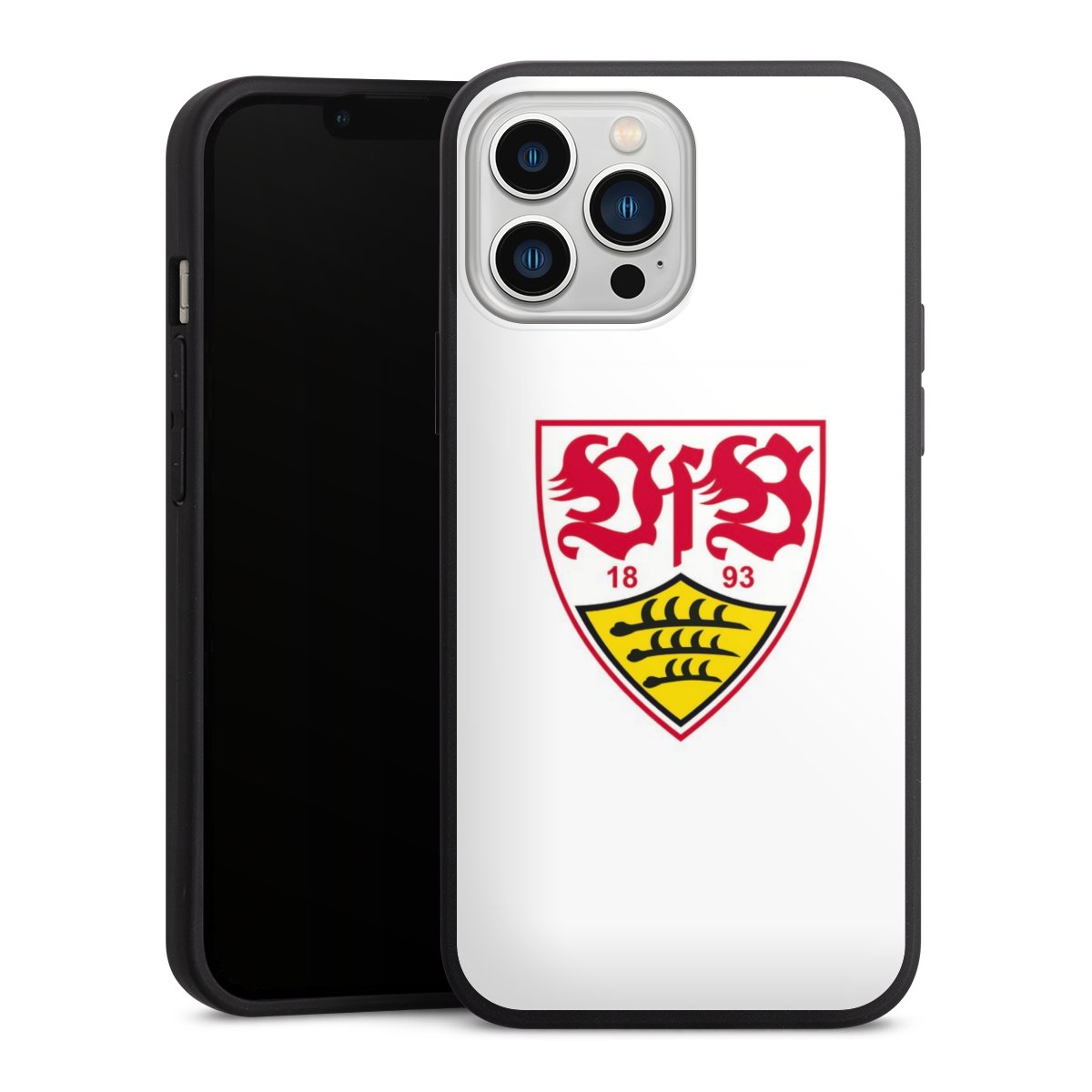 iPhone 13 Pro Max Handy Premium Silikon Hülle Handyhülle schwarz Case Logo Official Licensed Product Vfb Stuttgart Silikon Premium Case